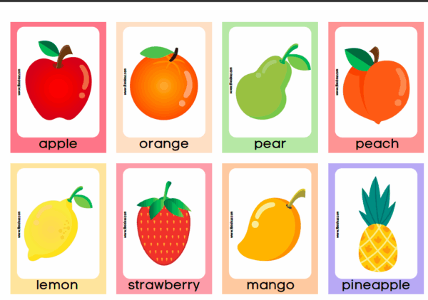 32 Flash Cards de frutas en ingles. - Image 2