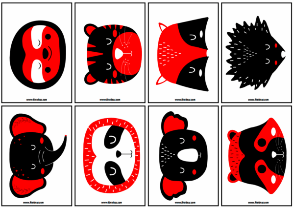 26 Flash Cards sensoriales Blanco, negro y rojo. - Image 3