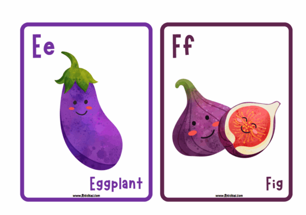 Flash Cards. Abecedario frutas y verduras. Ingles. - Image 2