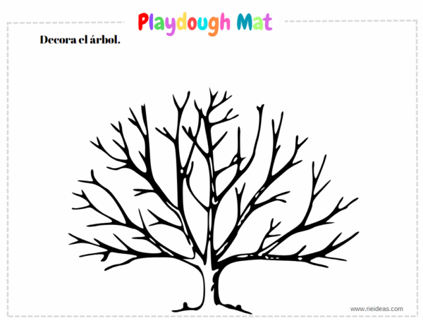 Gratis. Playdough Mat. Árbol. (Ingles-Español)