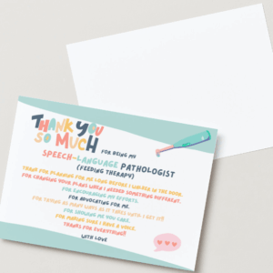 FREE Thank you card SLP (english-spanish)